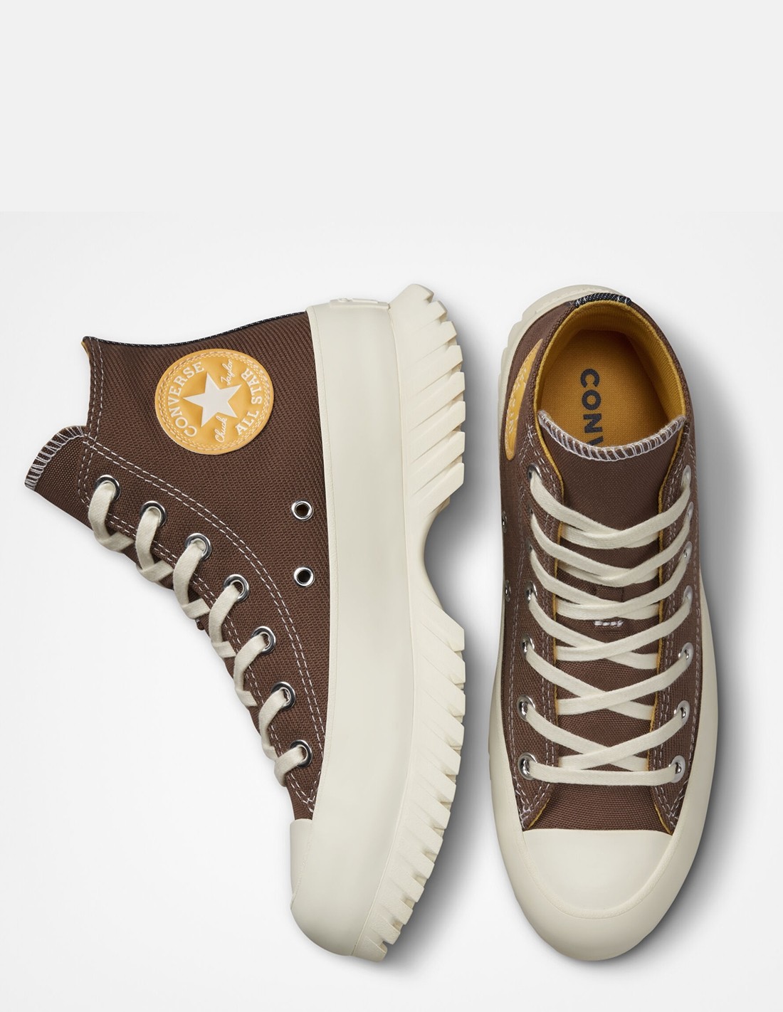 converse sneakers compensées montantes femme ctas lugged 2.0 hi denim marron