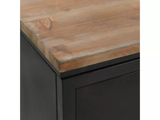 Bureau à double piédestal Bois de sapin et acier 120x50x76 cm