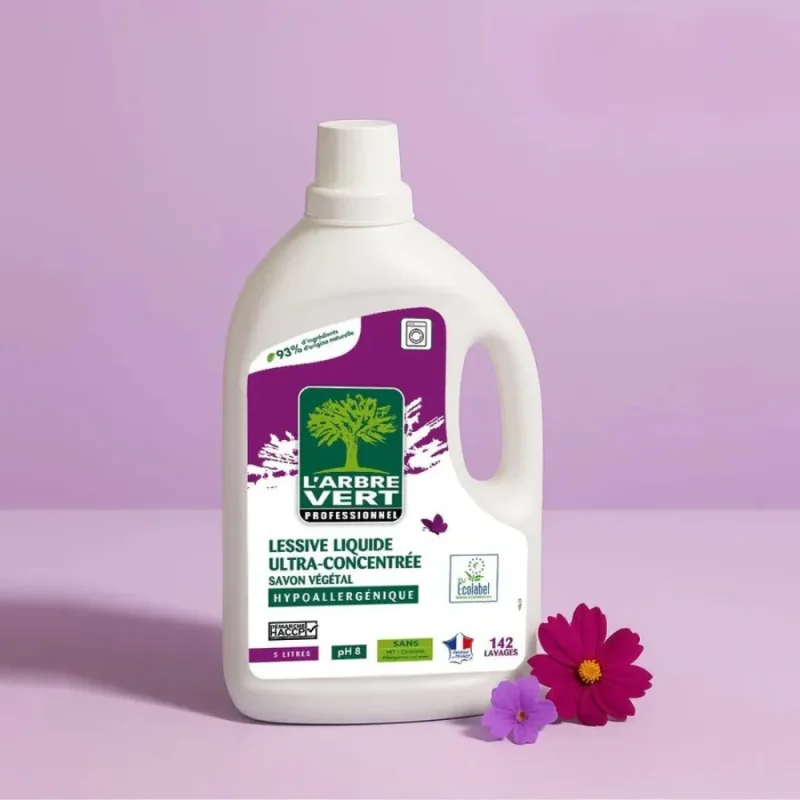 L'ARBRE VERT - Lessive Liquide ultra concentrée 142 lavages - Ecolabel - 5 L