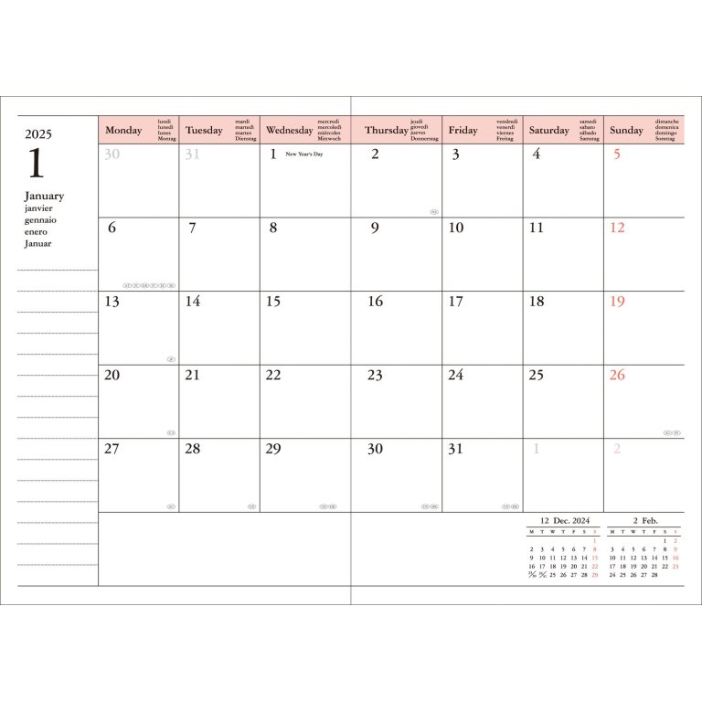 Mark's Wochenkalender 16 Monate Gradient