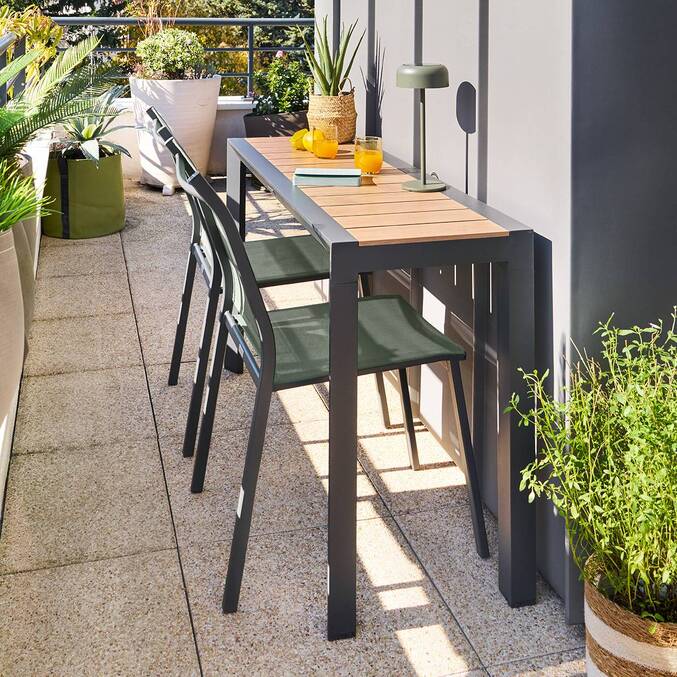 Table de jardin rectangulaire EVASION Honey / Graphite