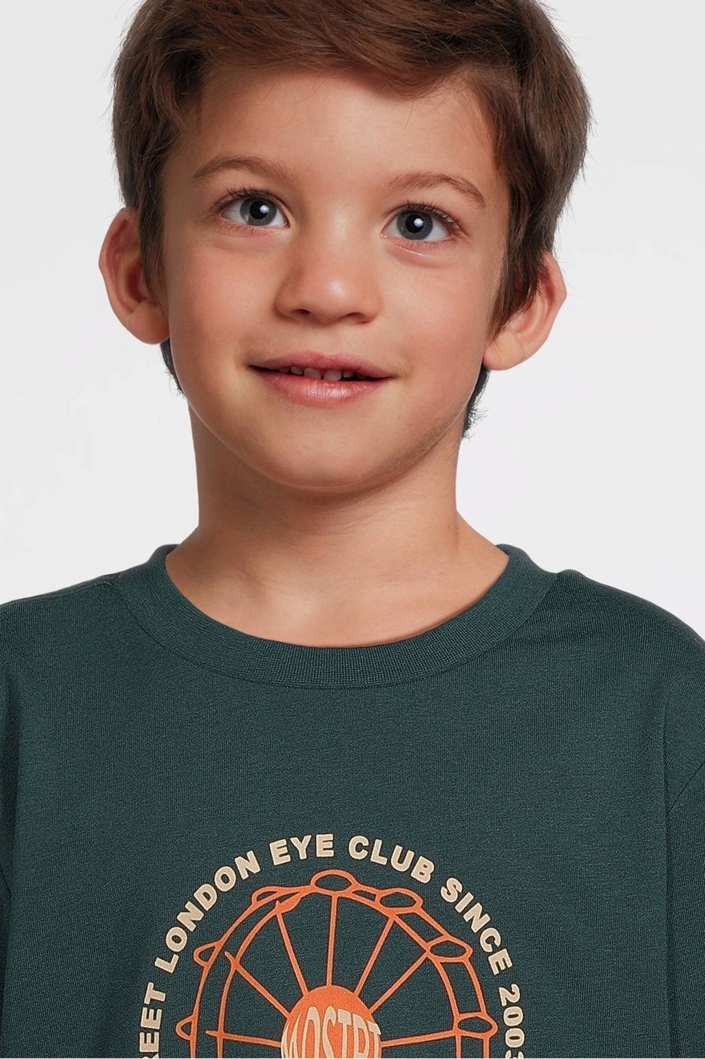 Moodstreet longsleeve Loek met printopdruk donkergroen