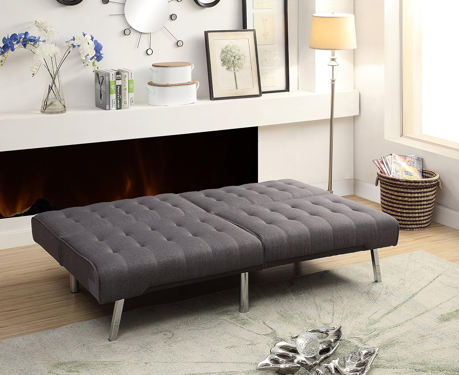 Atlantic Home Collection Schlafsofa, Stoff, Grau