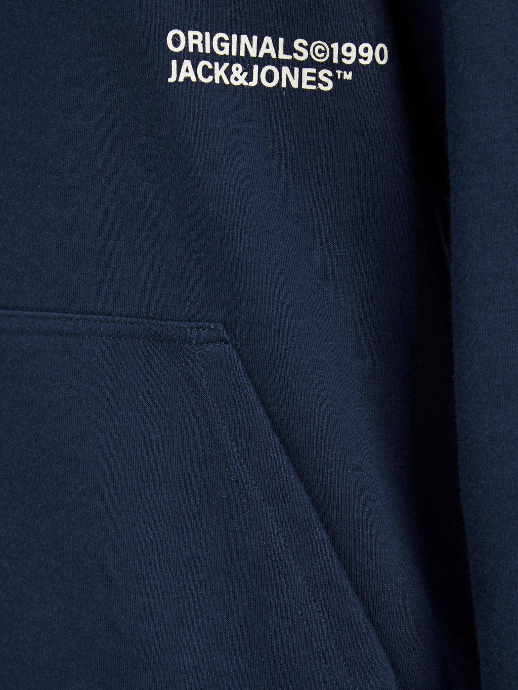 JACK & JONES hoodie JORWORLDWIDEmet tekst donkerblauw