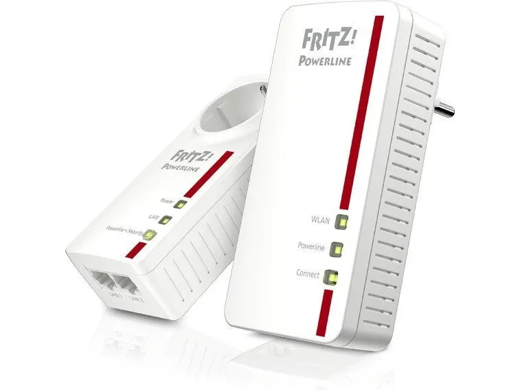 AVM FRITZ!Powerline 1260E - WLAN Set - powerline-adaptersæt 1GbE, HomePlug AV (HPAV) 2.0, IEEE 1901 - Wi-Fi 5 - Dual Band - kan sluttes til vægstik