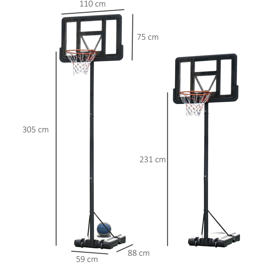 HOMCOM Basketballständer Schwarz