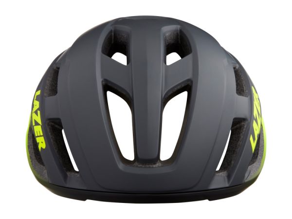 Lazer Strada Kineticore Cykelhjelm, Matte Dark Grey/Flash Yellow