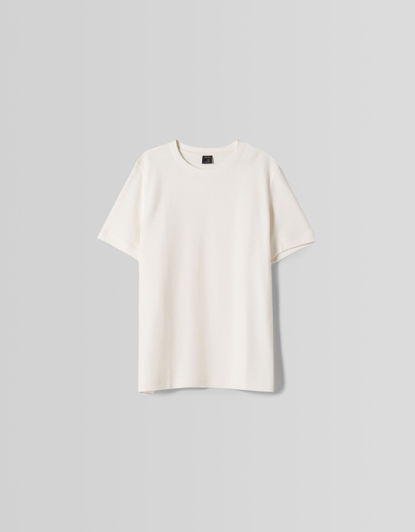 Camiseta texturizada de manga curta