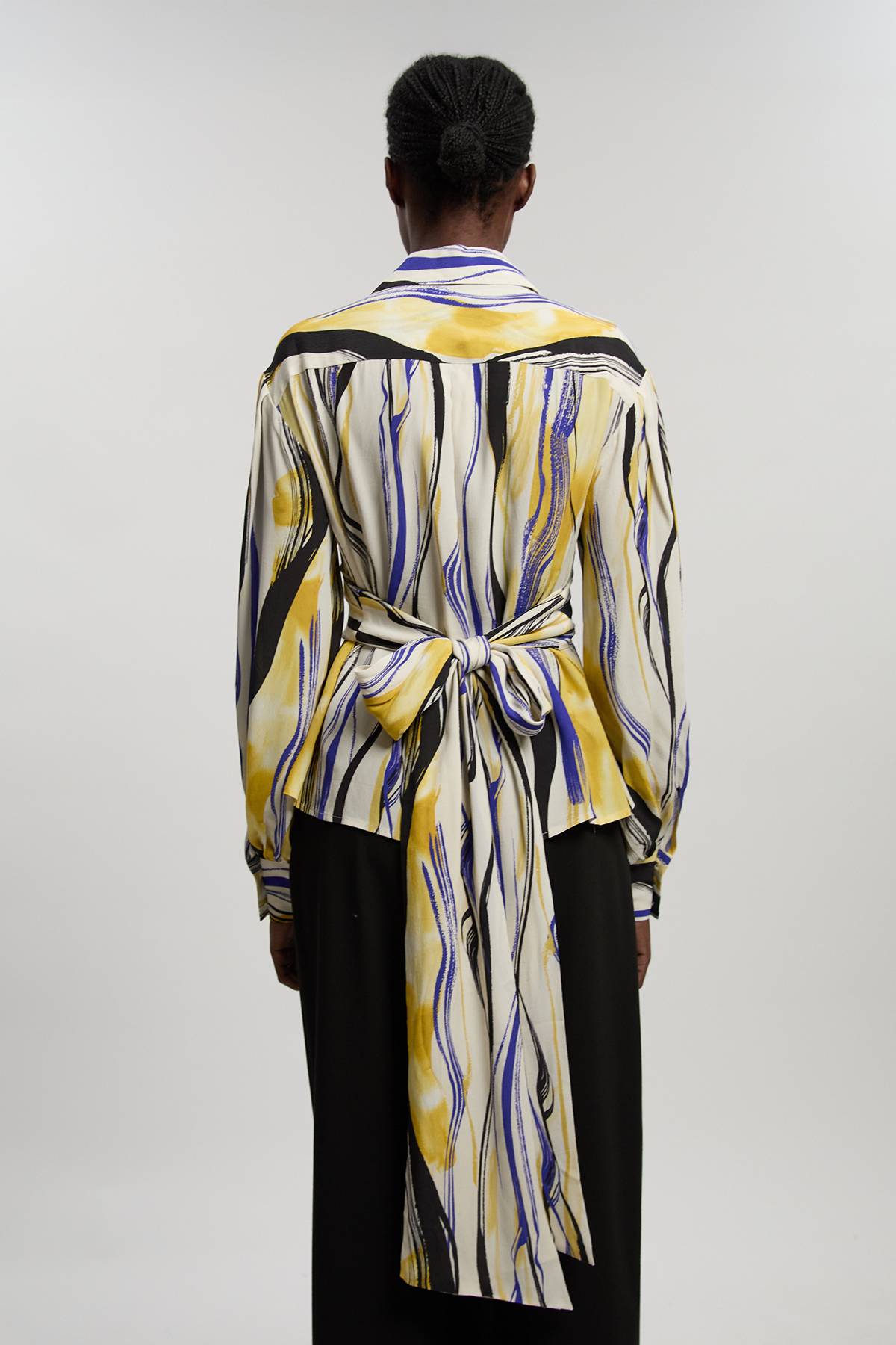 KarenMillen Chemise Portefeuille En Sergé Tissé À Imprimé Coups De Pinceau
