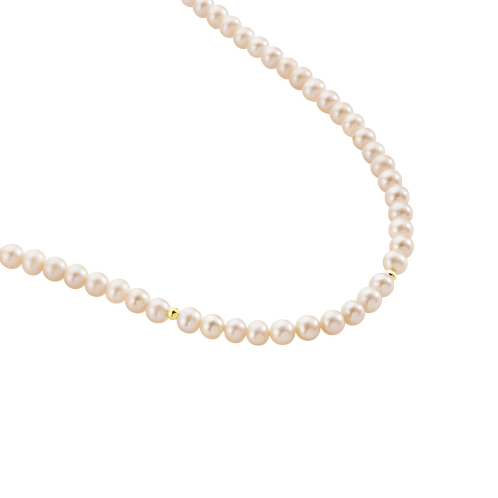 Collier Multicolore Or Jaune Perle De Culture