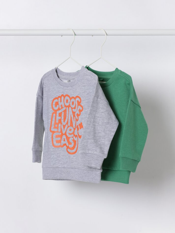 Conjunto com 2 moletons combinando - Verde Grama