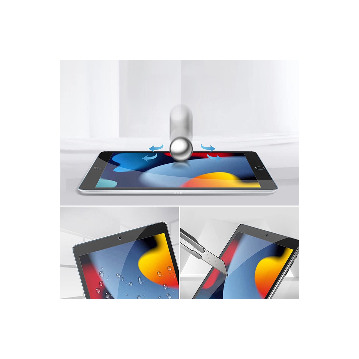 Krystallklart herdet glass skjermbeskytter for iPad (2-pack) iPad 10 10,9 tommer