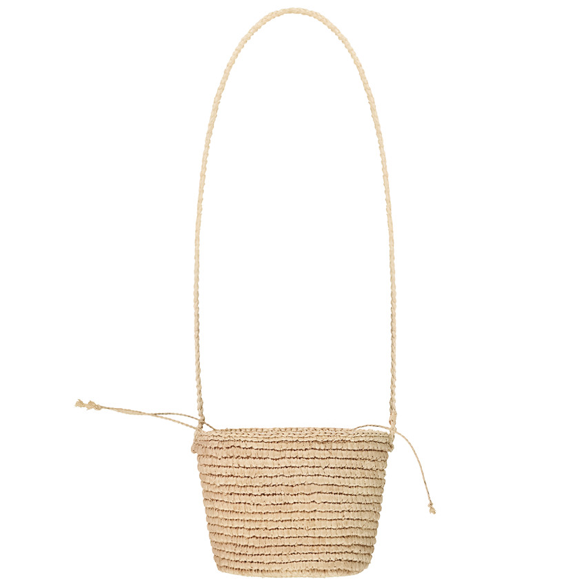 Sac bandoulière en raphia tressé avec fermeture pour fille