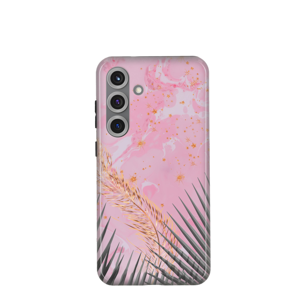 Samsung Galaxy S25 Plus Hybrid (Kunststoff / Gummi) Hülle Tropenglanz - Rosa