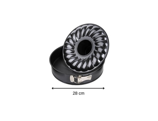 ZENKER - Pâtisserie Moule à manqué et savarin double fond 28 cm black metallic r...