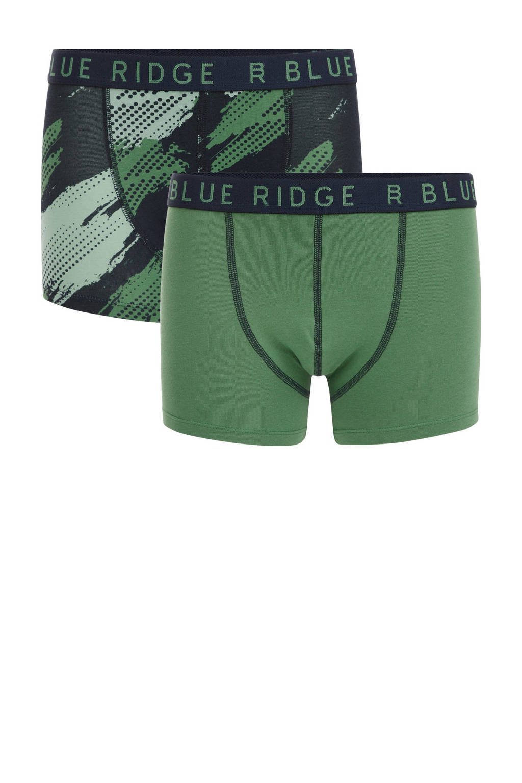 Goede kwaliteit boxersboxershort - set van 2 mosgroen/donkerblauw