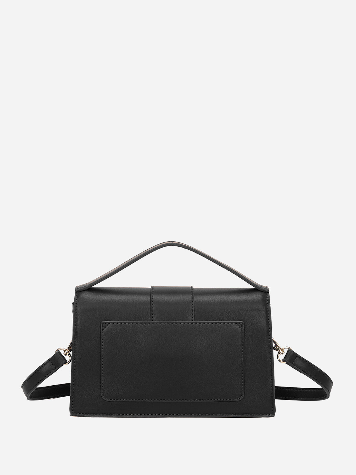Mini sac rectangle à fermoir doré- Noir
