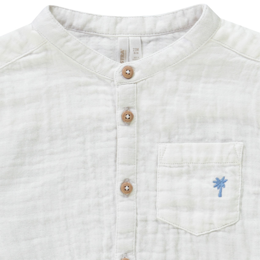 Chemise manches courtes à palmier brodé pour bébé garçon