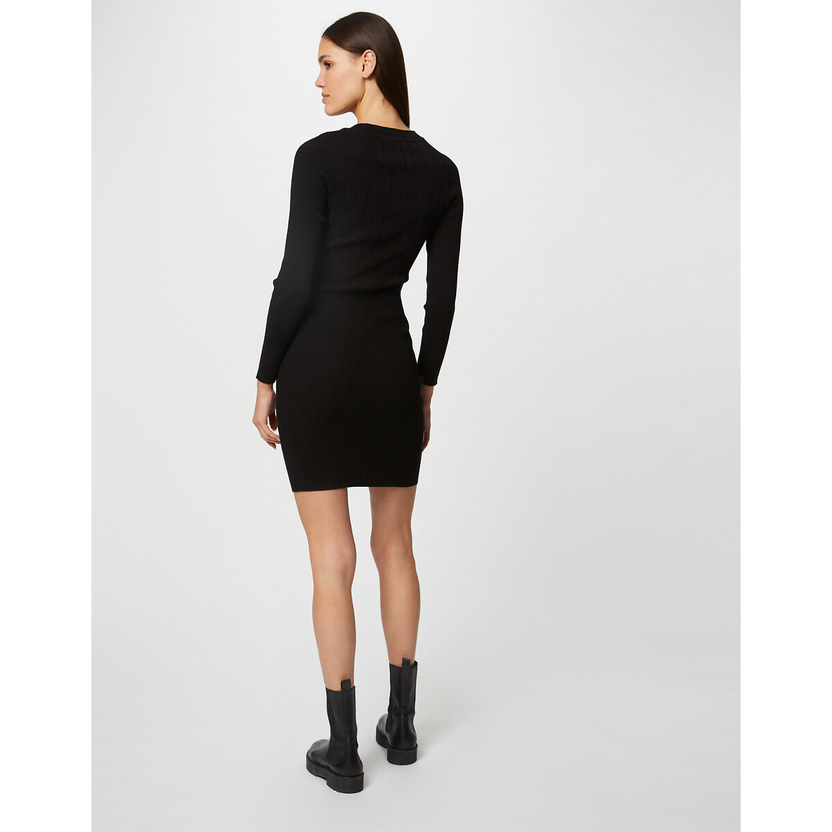 MORGAN<br>Vestido de malha fina, gola redonda