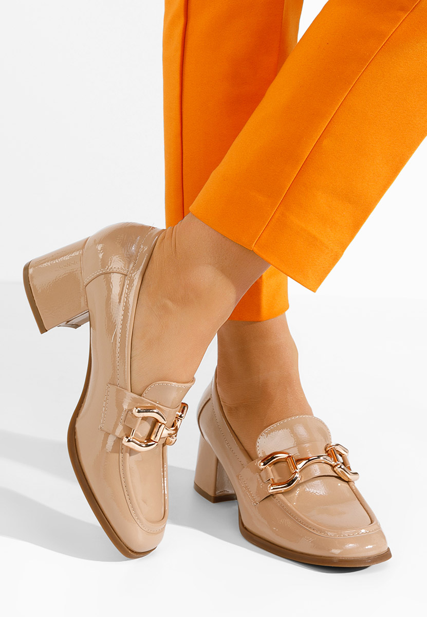 Mocassins à talon beige Alyla