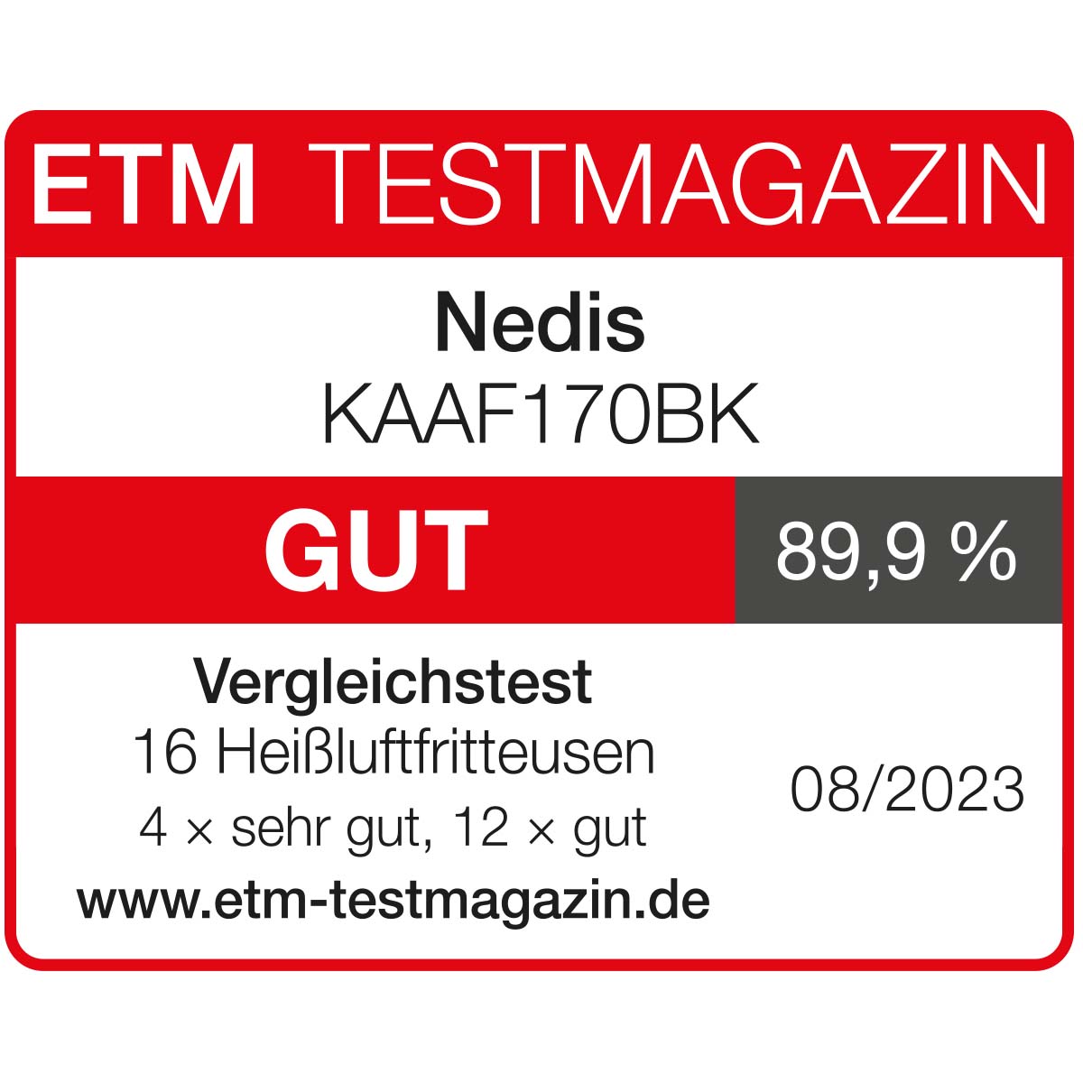 Nedis kaaf170bk heteluchtfriteuse - zwart