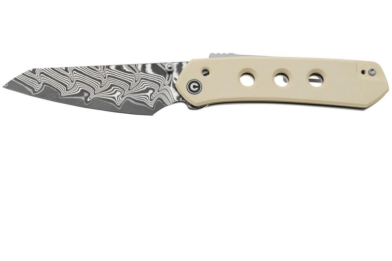 Civivi Vision FG, C22036-DS1, Damascus, Ivory G10, zakmes, Snecx Tan design