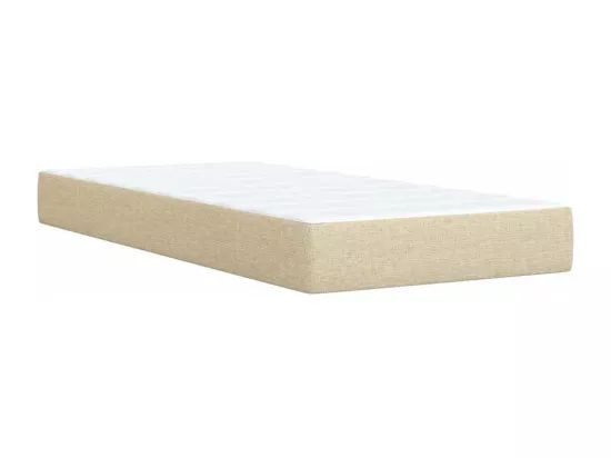 Sommier à lattes de lit et matelas Crème 90x190 cm Tissu