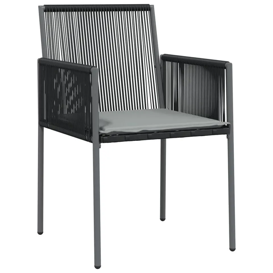 vidaXL - Tuinstoelen - Zwart - Poly rattan - 2 stuks - 54x60,5x83,5 cm