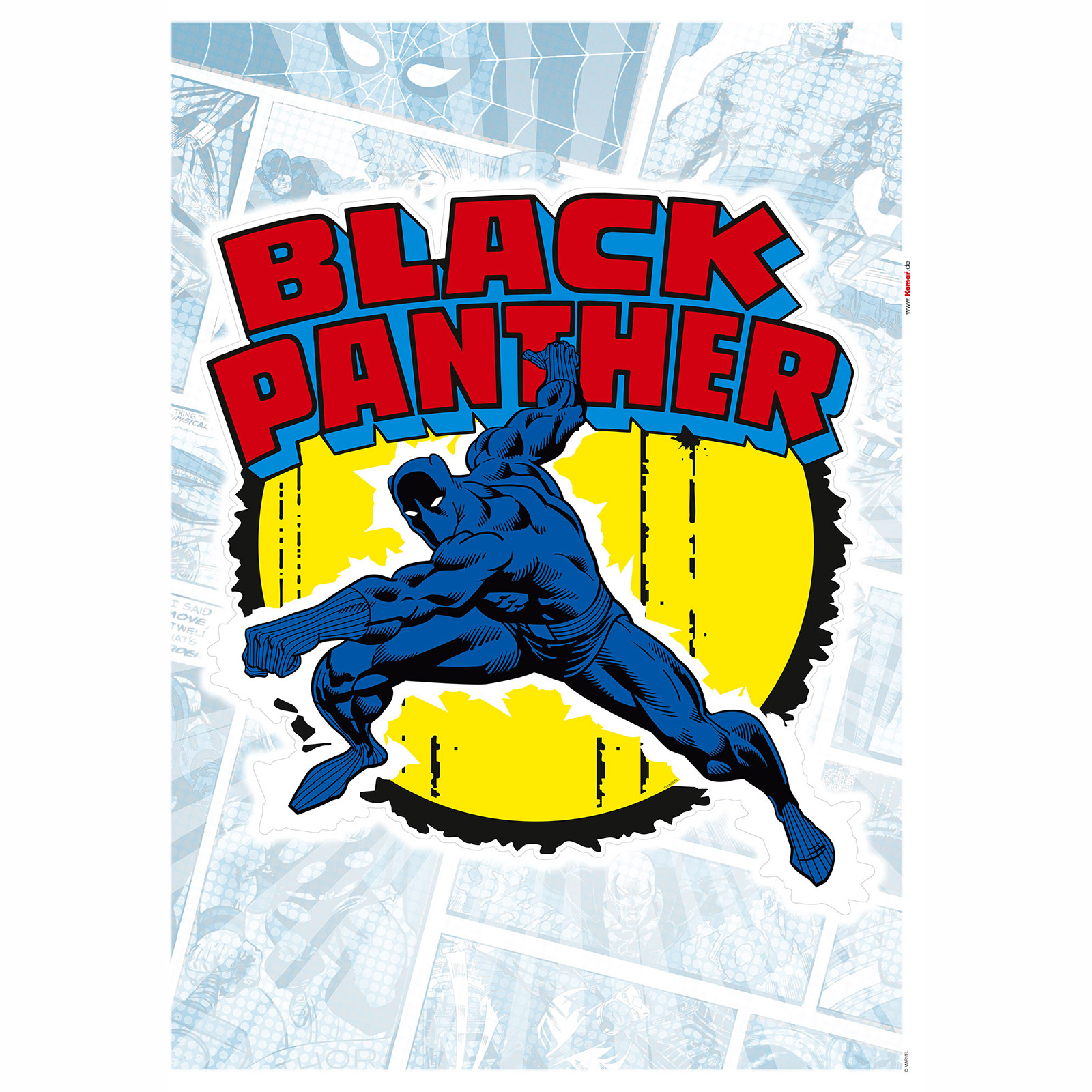 Wandtattoo BLACK PANTHER COMIC CLASSIC - rot-gelb- 50x70 cm