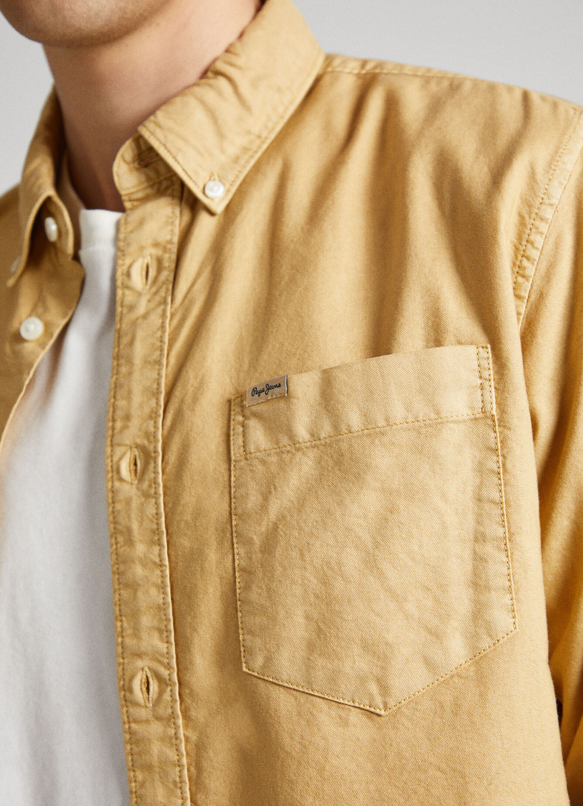 Camisa Oxford de corte regular - amarelo siena