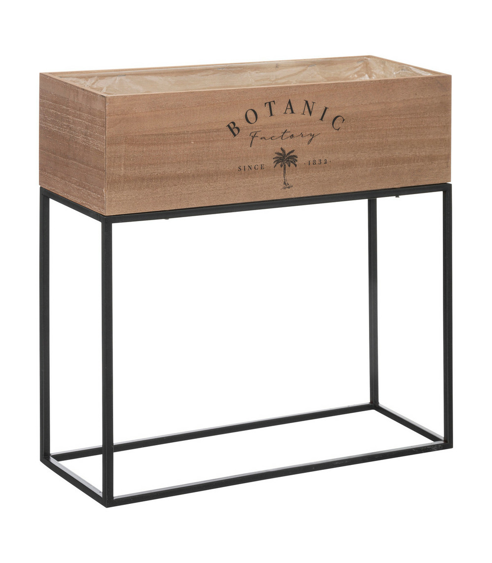 Set de 2 jardinières en bois et métal
