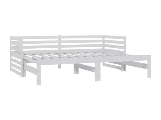 Lit coulissant sans matelas blanc 2x(90x200) cm