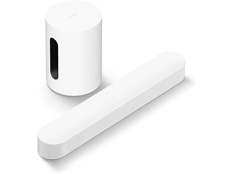 Sonos Smart Soundbar Beam Gen 2 Kit Sub Mini Weiss Beeindruckende Soundbar für das gesamte Zuhause inklusive Subwoofer