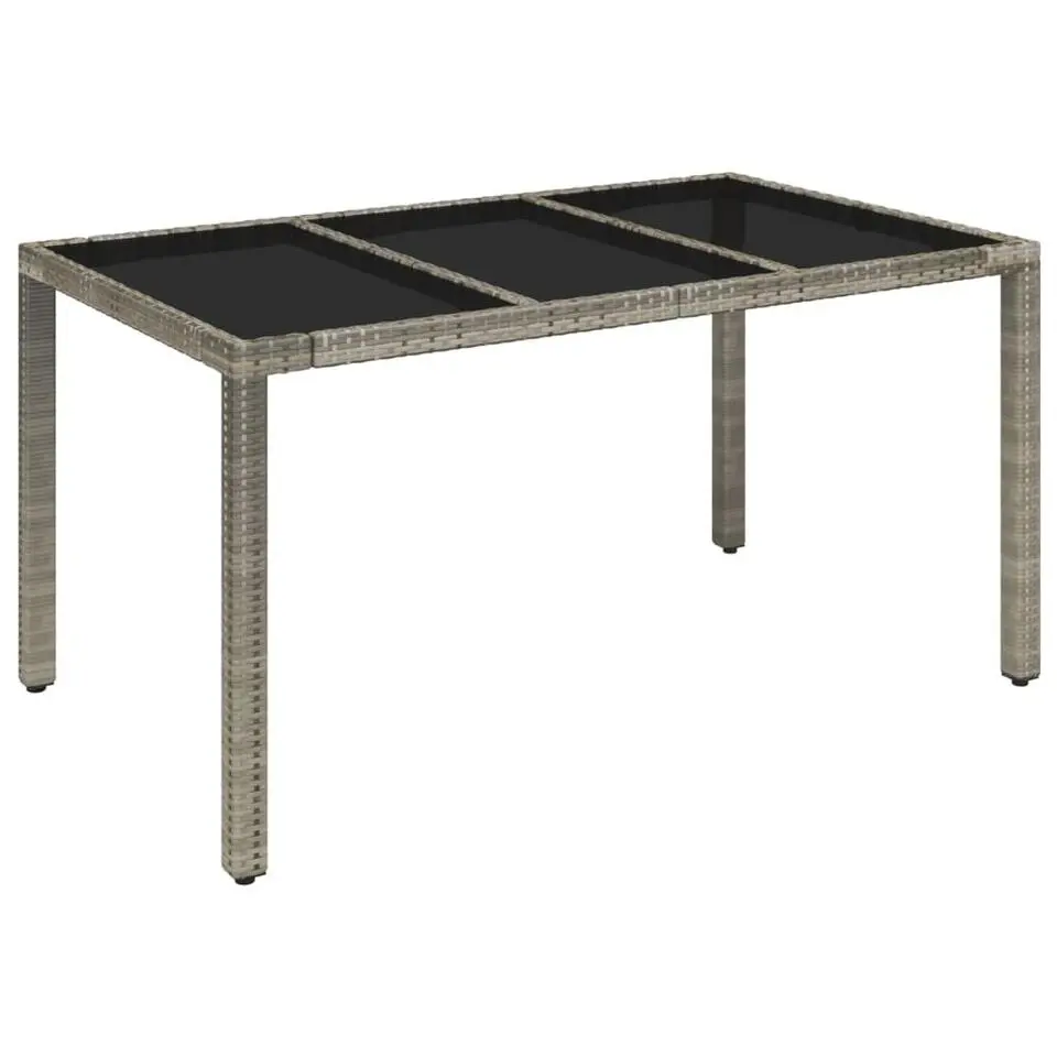 vidaXL - Tuinset - Grijs - Poly rattan - 150 cm - 5 stuks - Met kussens