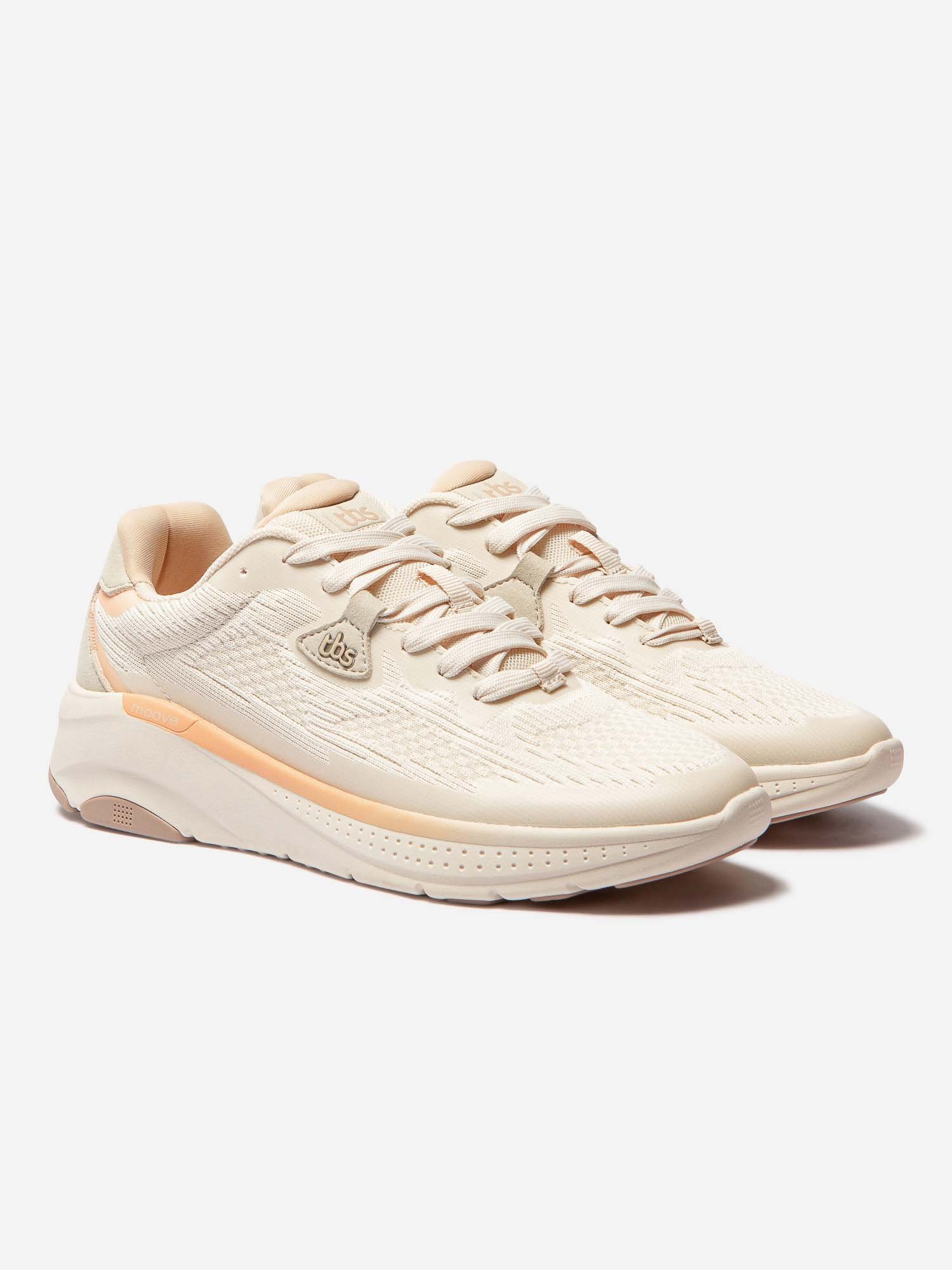 Baskets Femme Confort Textile Recyclé Beige