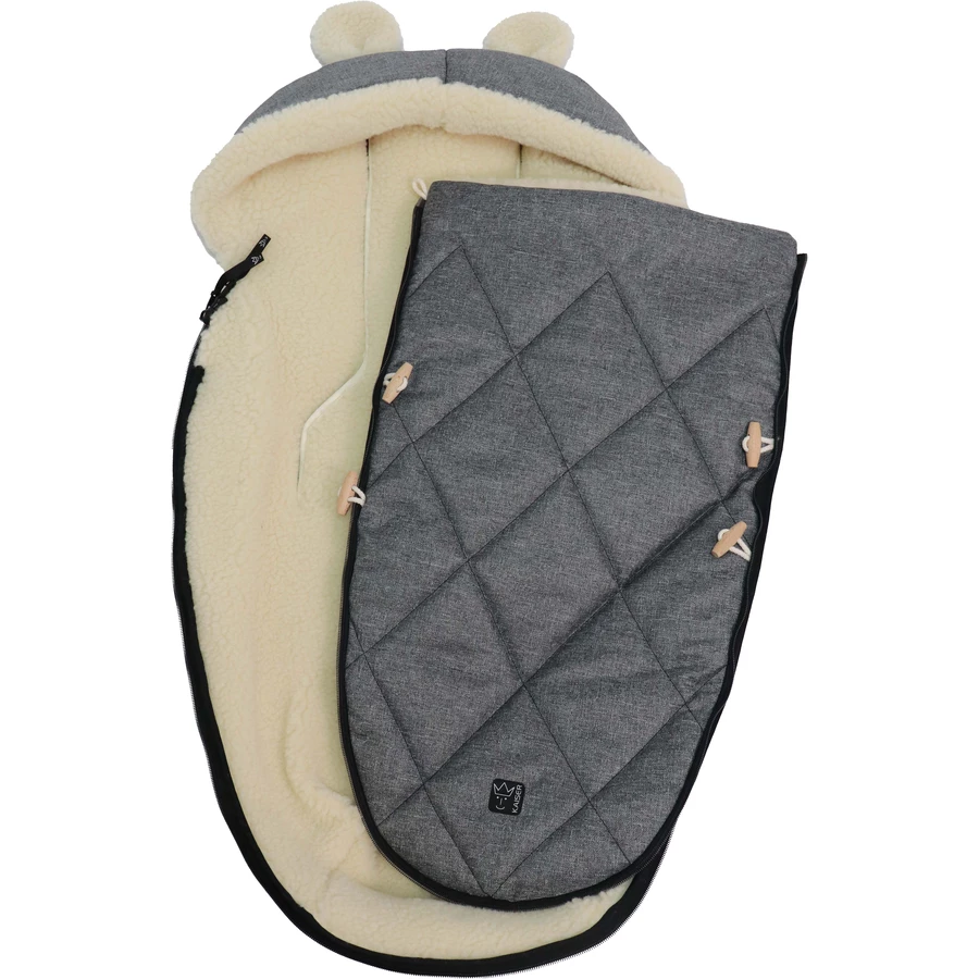 Kaiser Winterfußsack XL EARS WOOL anthracit melange