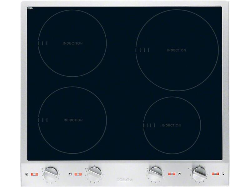 Miele Glaskeramik-Kochfeld CombiSet CS 1234-1 I Edelstahl Glaskeramik-Kochfeld mit 4 Herdplatten