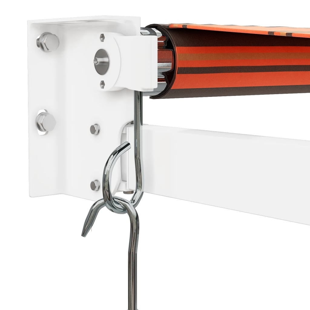 Auvent rétractable orange et marron 4,5x3 m tissu et aluminium