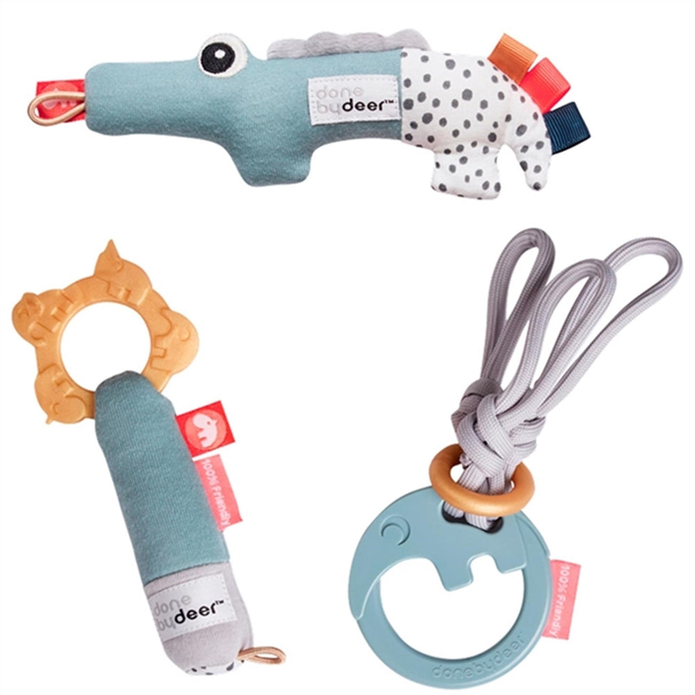 Køb Done by Deer Tiny Activity Toys Gavesæt Blå