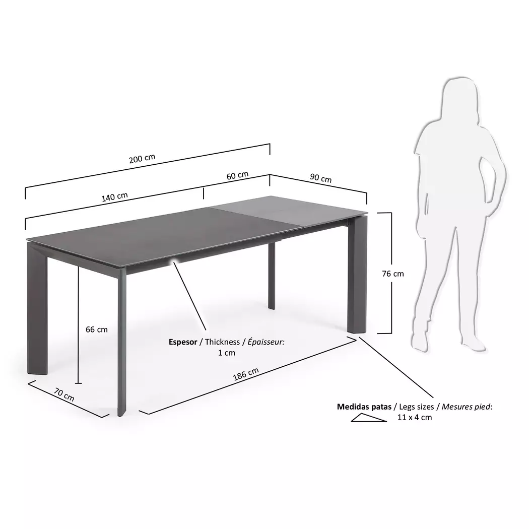 Esstisch mit Auszug Atta 140/200 x 90 cm