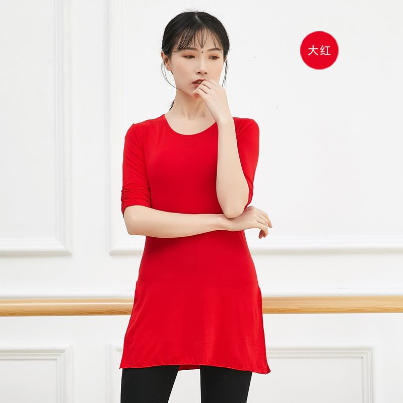 Cossita - Dans-T-shirt met elleboogmouwen en zijsplit