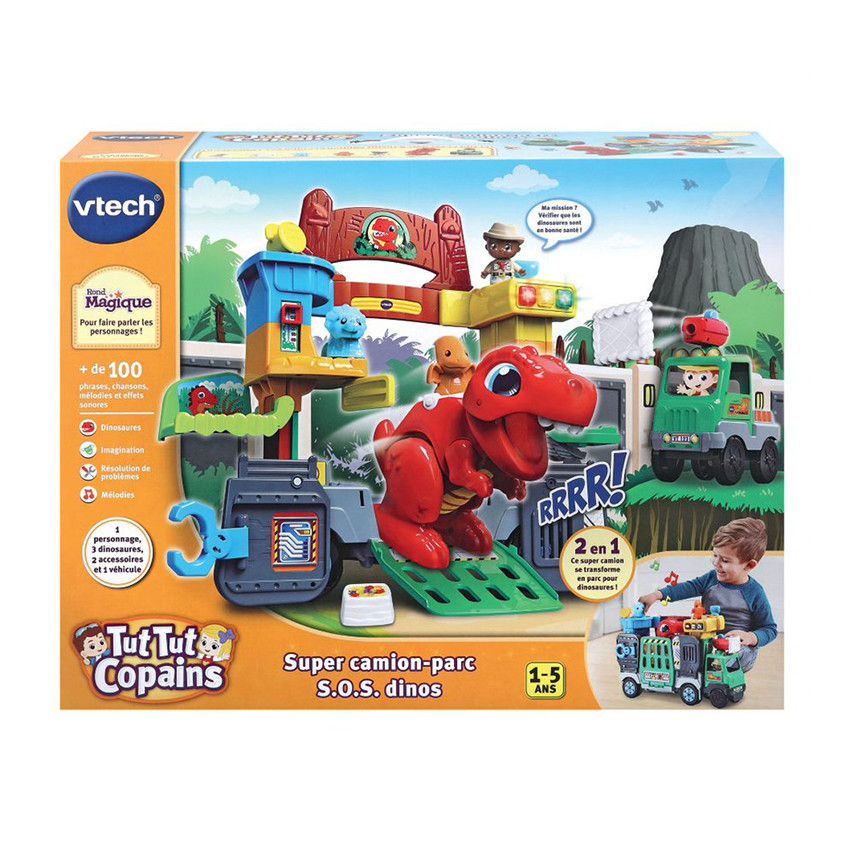Jouet 1er âge - Tut Tut Copains - Super Camion Dinos - Ecru