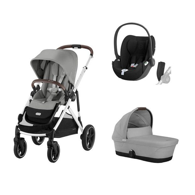 Poussette TRIO Gazelle S SLV Nacelle Stone Grey + Cloud T Sepia Black - CYBEX
