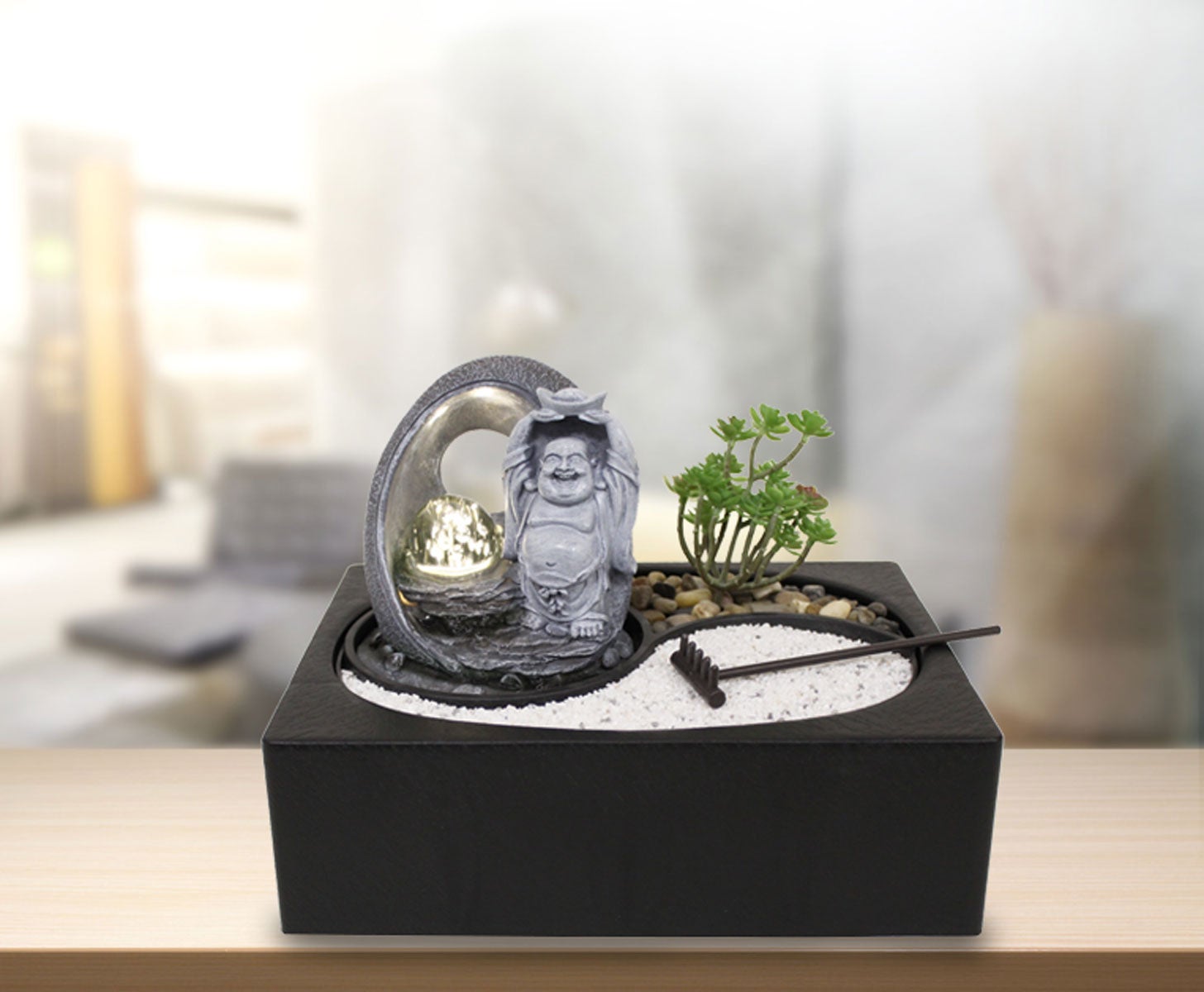 Binnenfontein, tafelfontein, Zen-tuin, LietoBuddha LED 11117