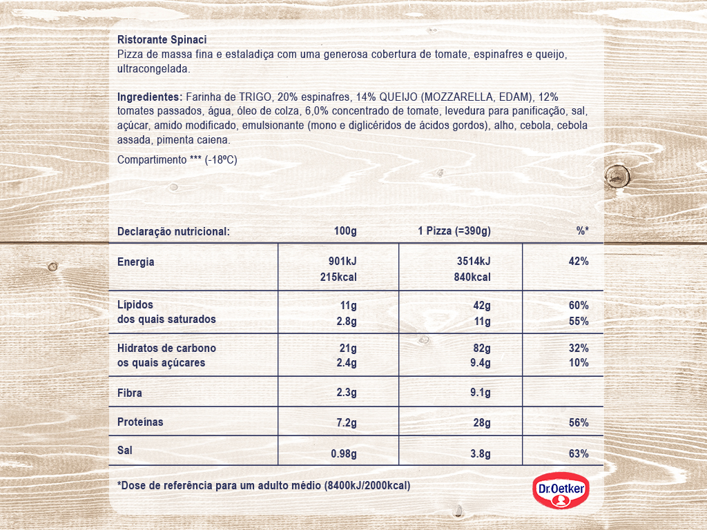 PIZZA DR.OETKER RISTORANTE SPINACI 390G