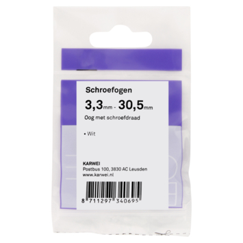 KARWEI Schroefogen wit 3,3mm - 30,5mm 6st.