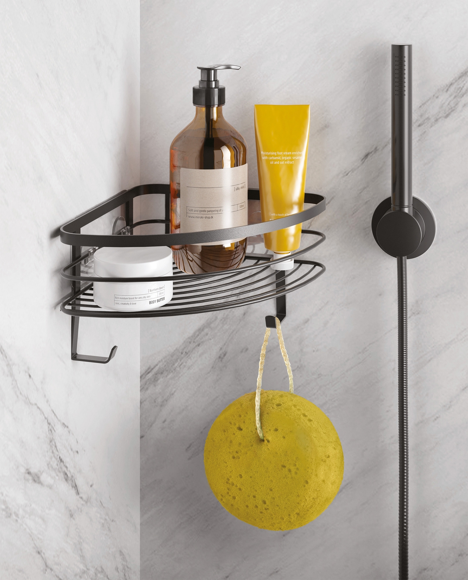 Metaltex Origin Lava Eckregal U-fix für Dusche