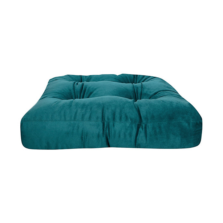 Coussin de sol Vally L.50 x l.50 x ep. 8 cm velours bleu