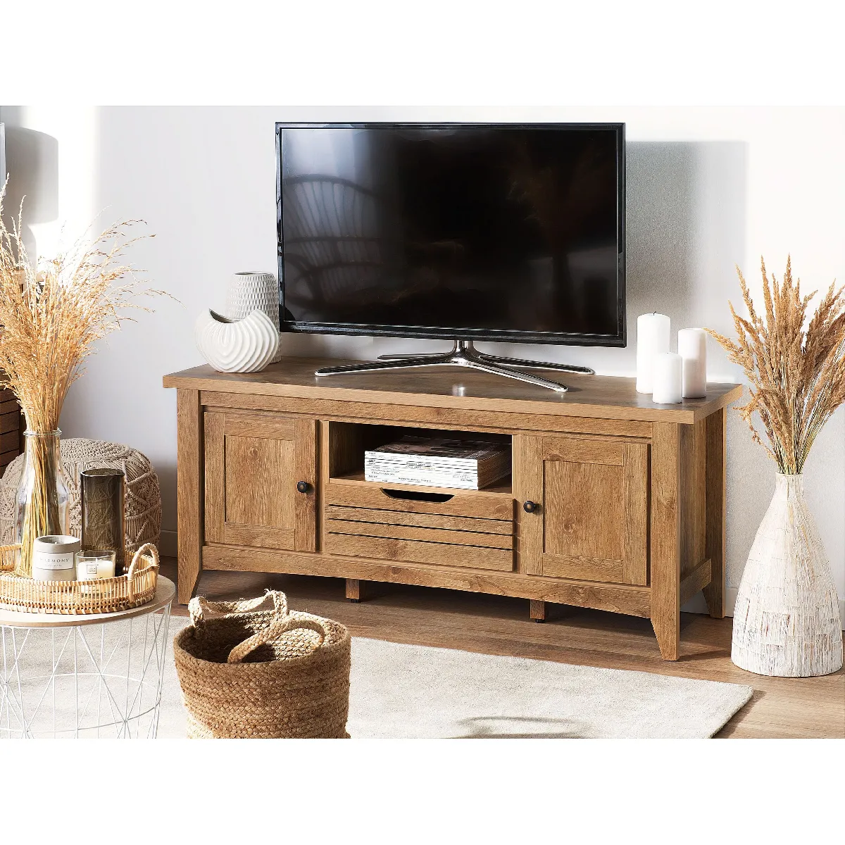 Beliani Meuble TV AGORA Bois Clair