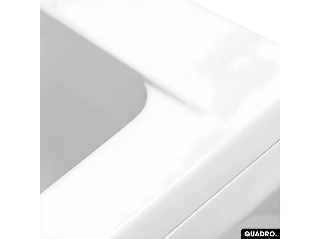 Baignoire rectangulaire - avec Tablier Blanc et Repose Tête OFFERT | QUADRO | 175 x 80 cm